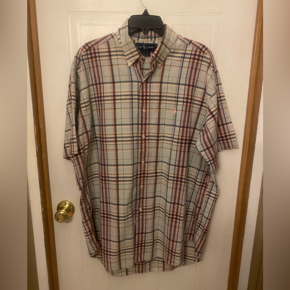 Ralph Lauren Short-Sleeve Plaid Blake Button-Down Shirt